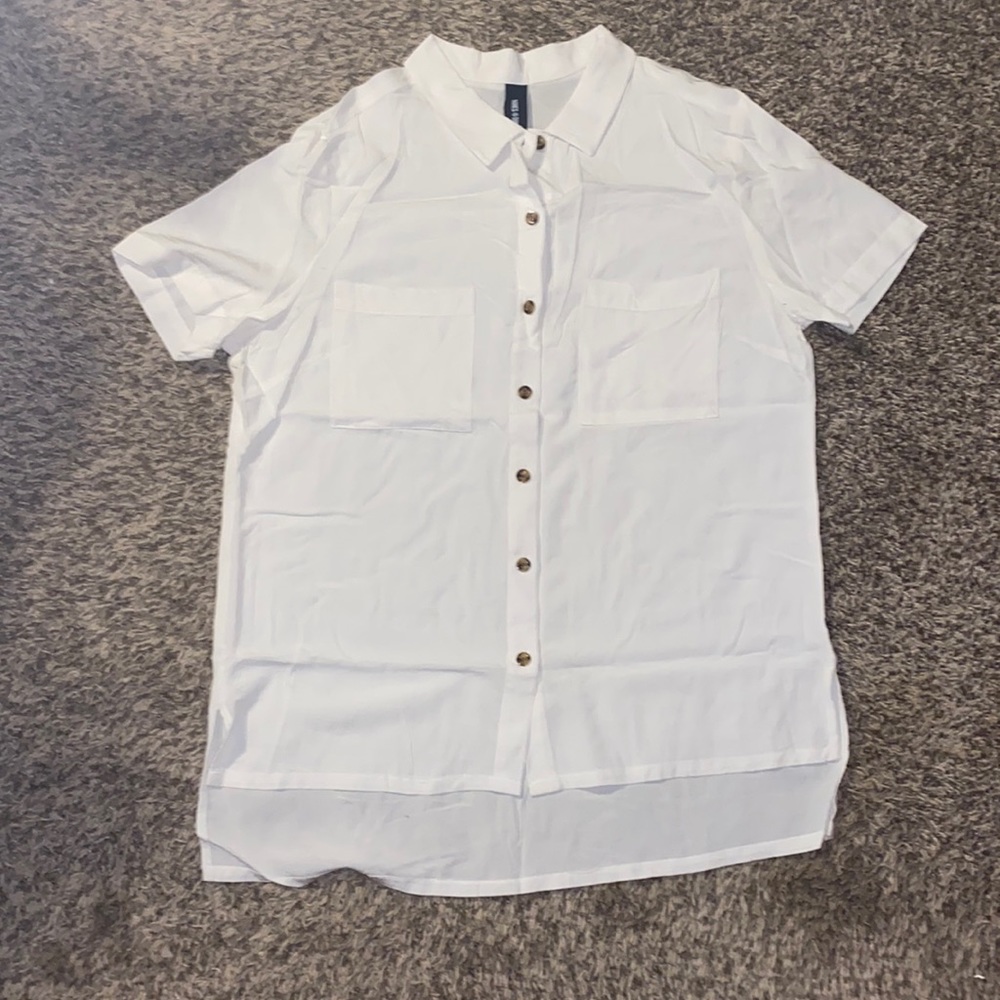 Agnes & Dora white button down shirt